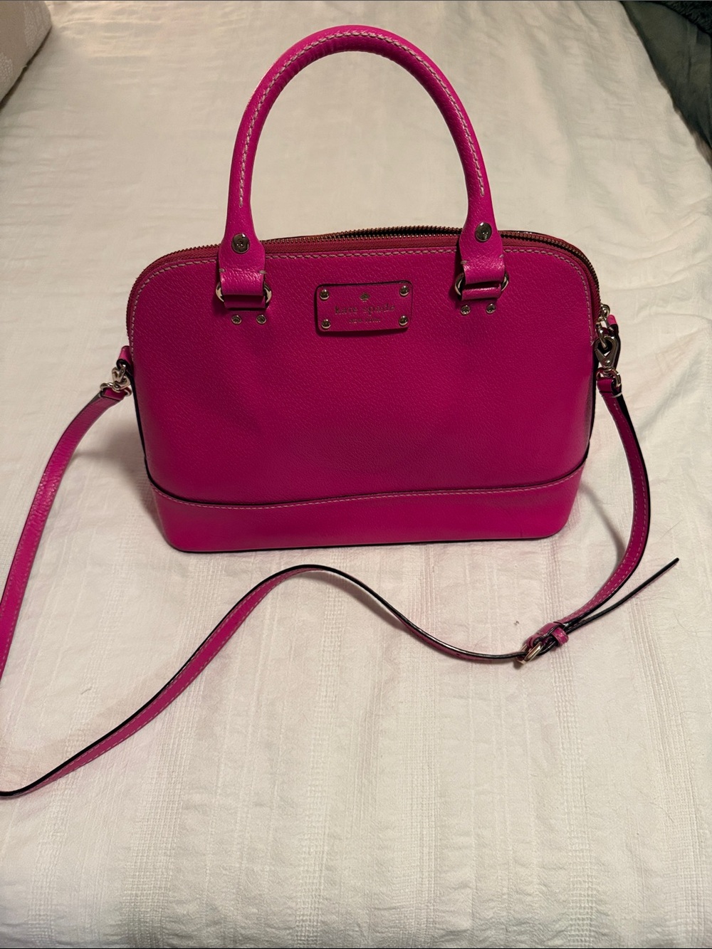 kate spade Hot Pink Pebbled Leather handbag